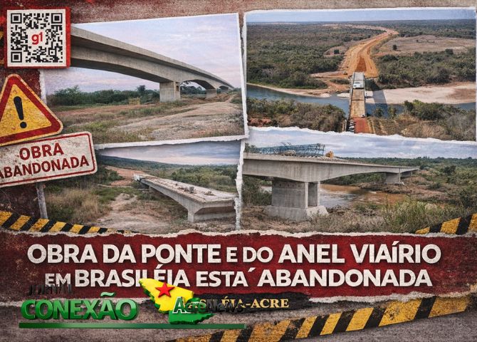 Ponte do Anel Viário entre Brasiléia e Epitaciolândia segue abandonada e população cobra respostas