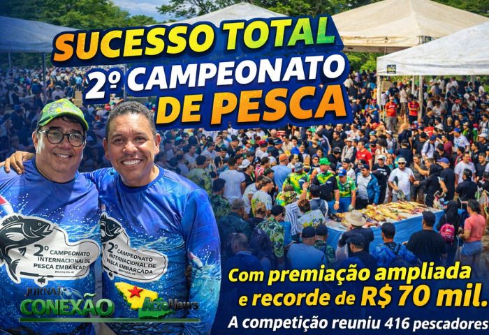 A Prefeitura de Brasiléia entrega premiação para as equipes vencedoras do 2º Campeonato Internacional de Pesca Embarcada