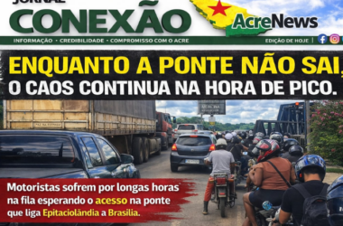 Motoristas enfrentam filas quilométricas na ponte entre Epitaciolândia e Brasiléia