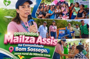 Governadora Mailza Assis leva ação de saúde e assistência a comunidade isolada em Mâncio Lima