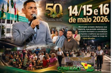 Assis Brasil celebra 50 anos com desfile cívico e homenagem a pioneiros, ex-prefeitos e autoridades da fronteira