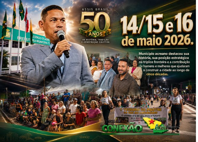 Assis Brasil celebra 50 anos com desfile cívico e homenagem a pioneiros, ex-prefeitos e autoridades da fronteira